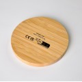 FSC Bamboo Wood Round Wireless Charging Power Bank