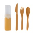 3-in-1 Portable Wheat Straw Cutlery Set