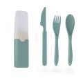 3-in-1 Portable Wheat Straw Cutlery Set