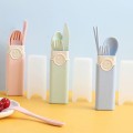 3-in-1 Portable Wheat Straw Cutlery Set