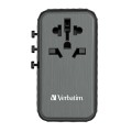 Verbatim 4 Port PD 3.0 100W GAN Travel Adaptor Black