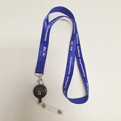 Badge holder with leather lanyard - AXA