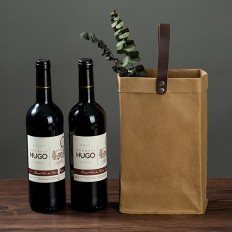 Washed Kraft Paper Double Wine Bag